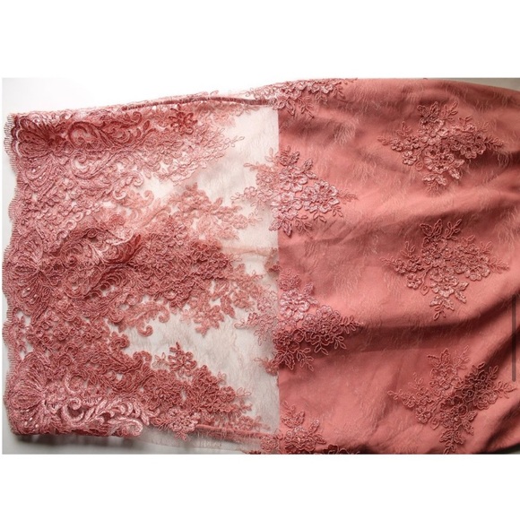 NICHOLAS Octavia Lace Pencil Midi Dress in Blush Pink / US 8 / Wedding - Picture 14 of 16